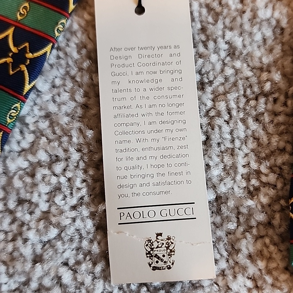 Gucci Paolo Mens Tie Blue, Gold, Green - Picture 3 of 10
